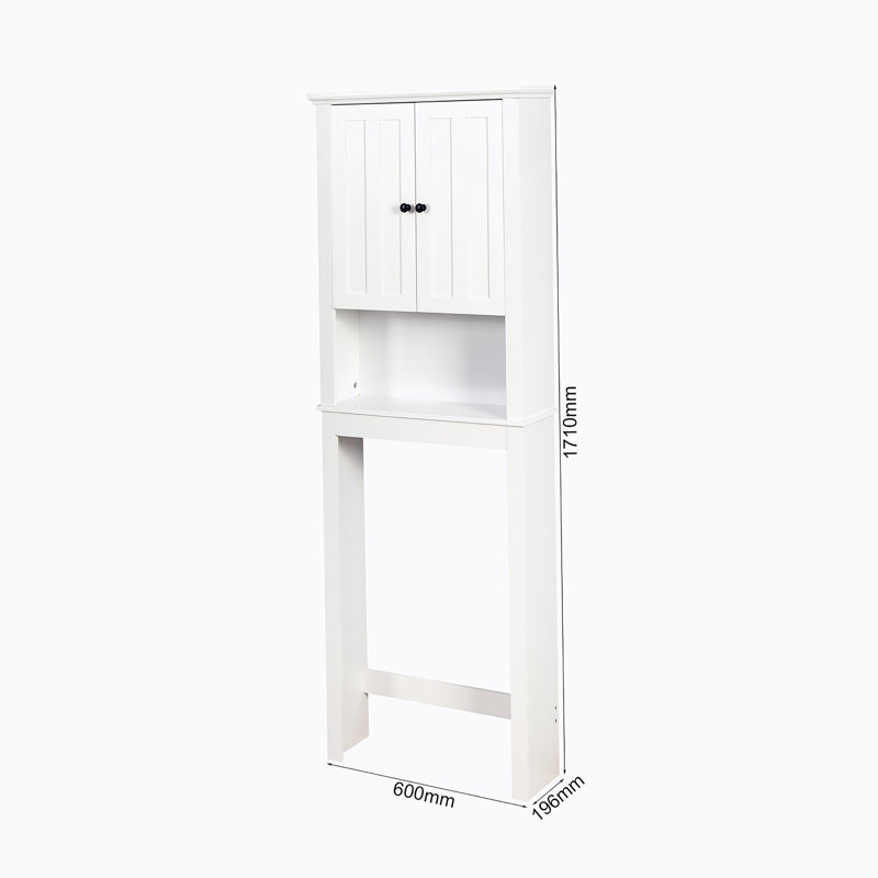 Armoire de rangement pour salle de bain en bois au-dessus de la toilette avec tablette réglable