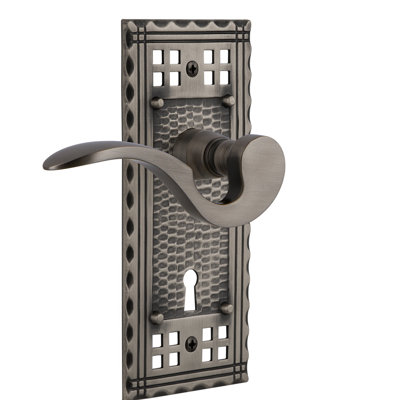 Assiette artificielle double avec trou de serrure décoratif et levier de manoir Craftsman