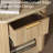 Oak Reeded Nightstand With 1 Drawer, Open Shelf Storage-720913634-707659435