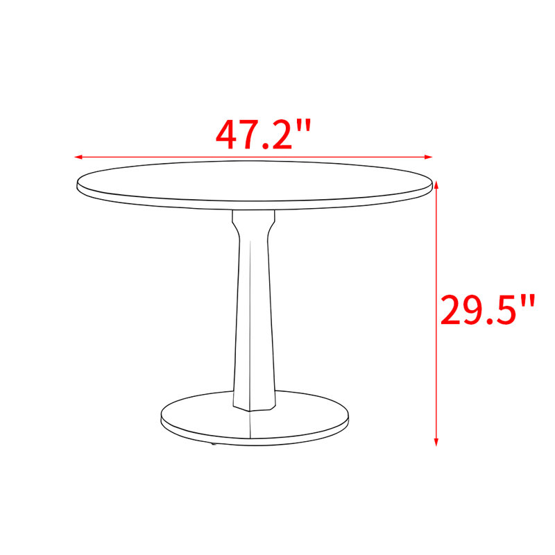 Table de salle à manger ronde en bois massif de style français