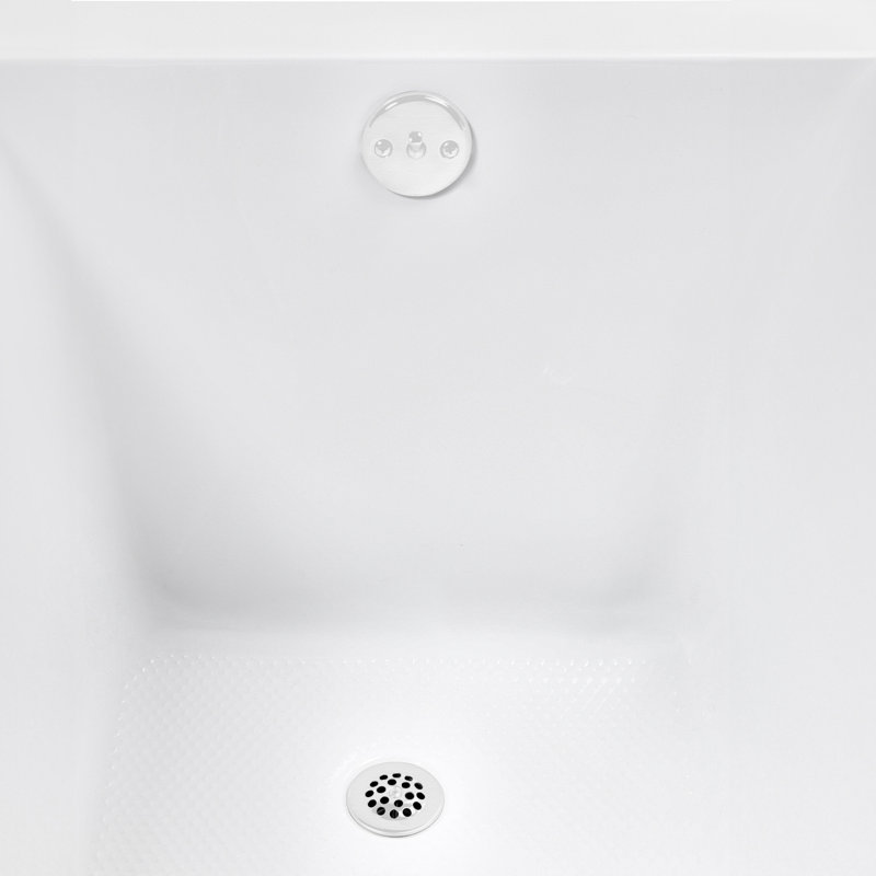 60'' x 32'' Acrylic Soaking Drop-In Bathtub, Drain Included, Glossy White