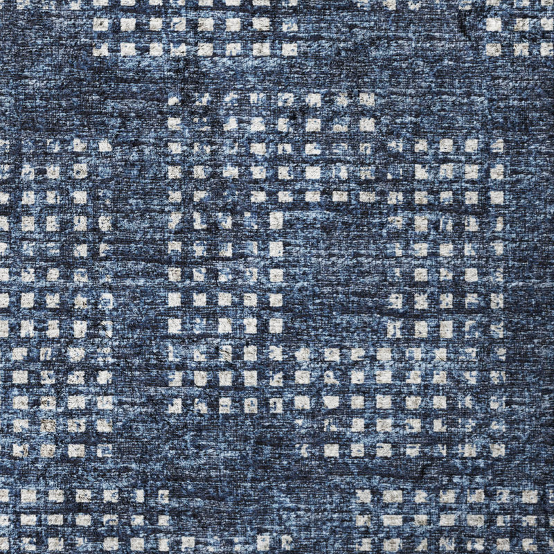 Premium Machine Washable Dream Shag  Squares Rug, 1'8" x 2'6", Blue
