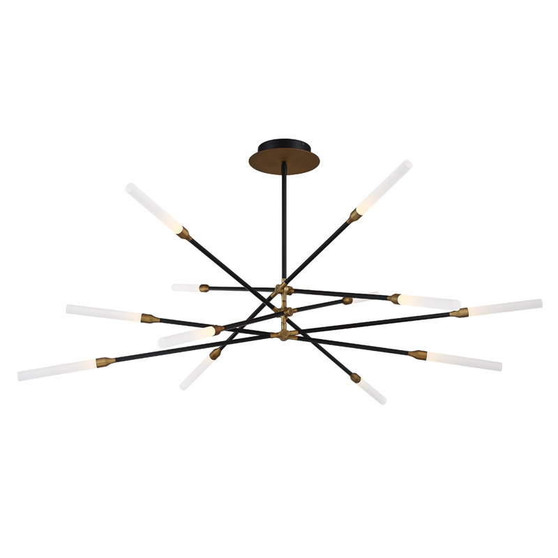 Luminaire suspendu à intensité variable Emory, Laiton noir vieilli, H 57 po x l 55 po x P 55 po