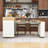 Extendable Kitchen Cart with Folding Top, Dining Table, Built-In Power Outlet and Locking Casters-1086563955