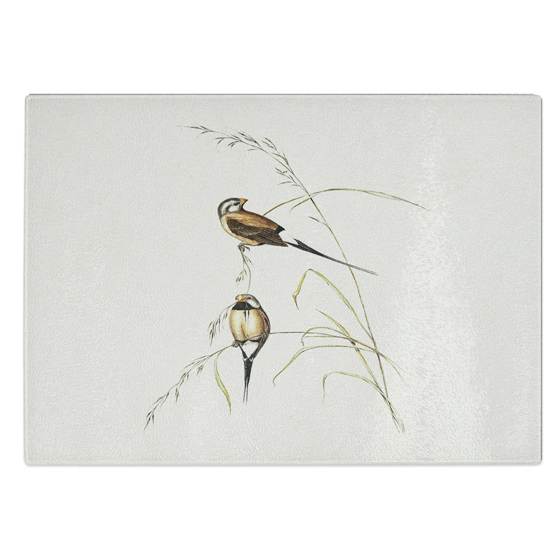Glass Long-Tailed Grass Finch by Elizabeth Gould Chopping Board, 28.5 cm W x 20 cm L