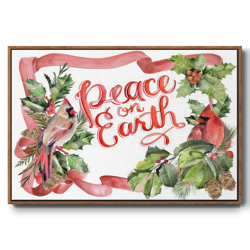 Cardinal Holly Christmas Collection A, H 25 po x l 37 po x P 1,5 po, Cadre noyer