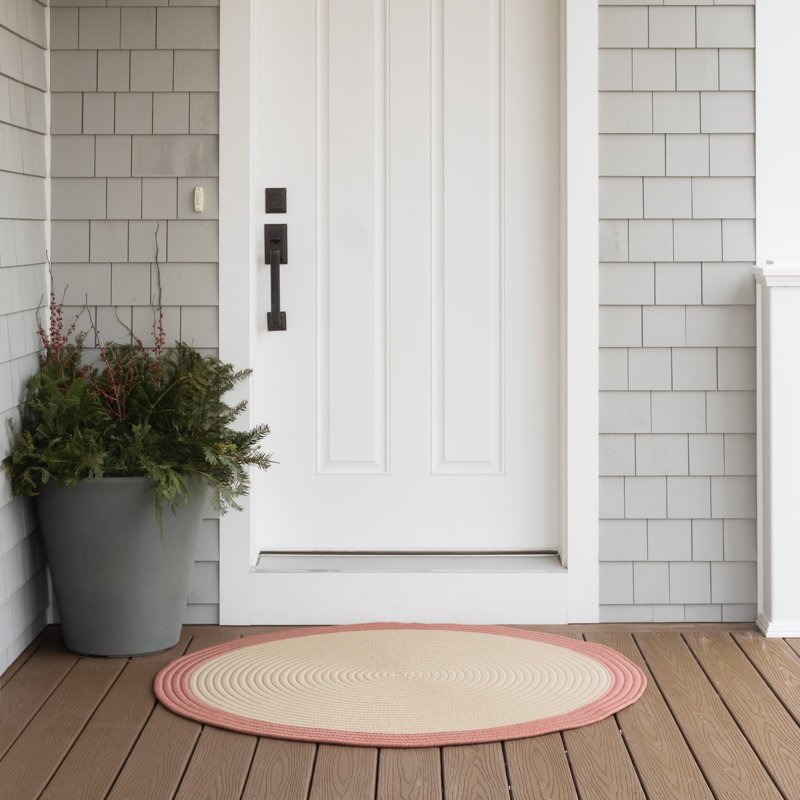 Paillasson Kajahli, Beige/rouge, L 70 po x L 70 po