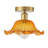 1-Gold brown dimmable glass iron ceiling light