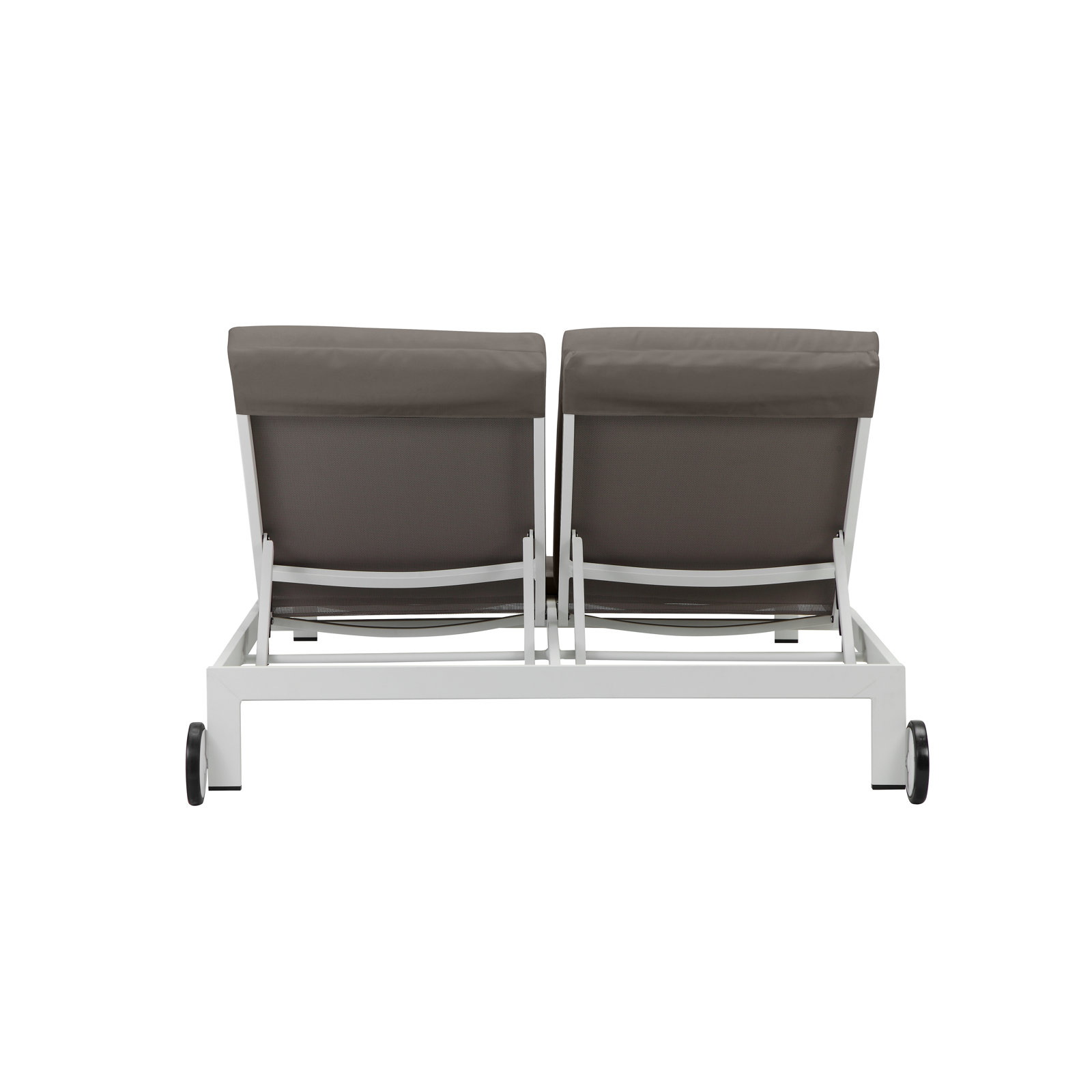 Isabella 53'' Outdoor Metal Double Chaise, Gray