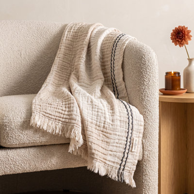 Linen-Cotton Gauze Throw Blanket
