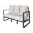 Three-Person Sofa + Rectangular Coffee Table, Light Brown Cushions