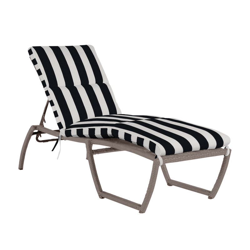 Chaise tissée Skye - Huître, Welt, Sunbrella® ‑ Cabana à rayures minuit, Huître
