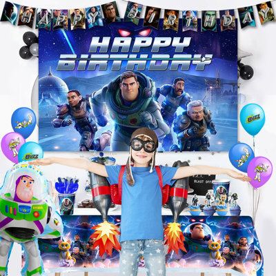 133 décorations d'anniversaire 133 pièces Buzz Lightyear