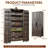 72" Farmhouse Kitchen Pantry Cabinets, Storage Cabinet with LED Lights, Adjustable Shelves and Barn Doors-2073927160