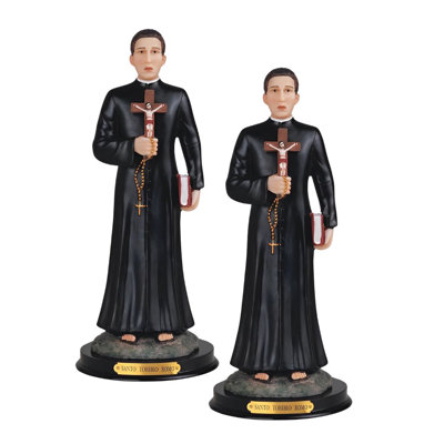 "2-PC Set" ICE ARMOR 12"H Saint Toribio ROMO Statue Toribio ROMO Gonzalez Holy Figurine  Figurine Statue Ornament Home/Room Decor and Perfect Gift Ide