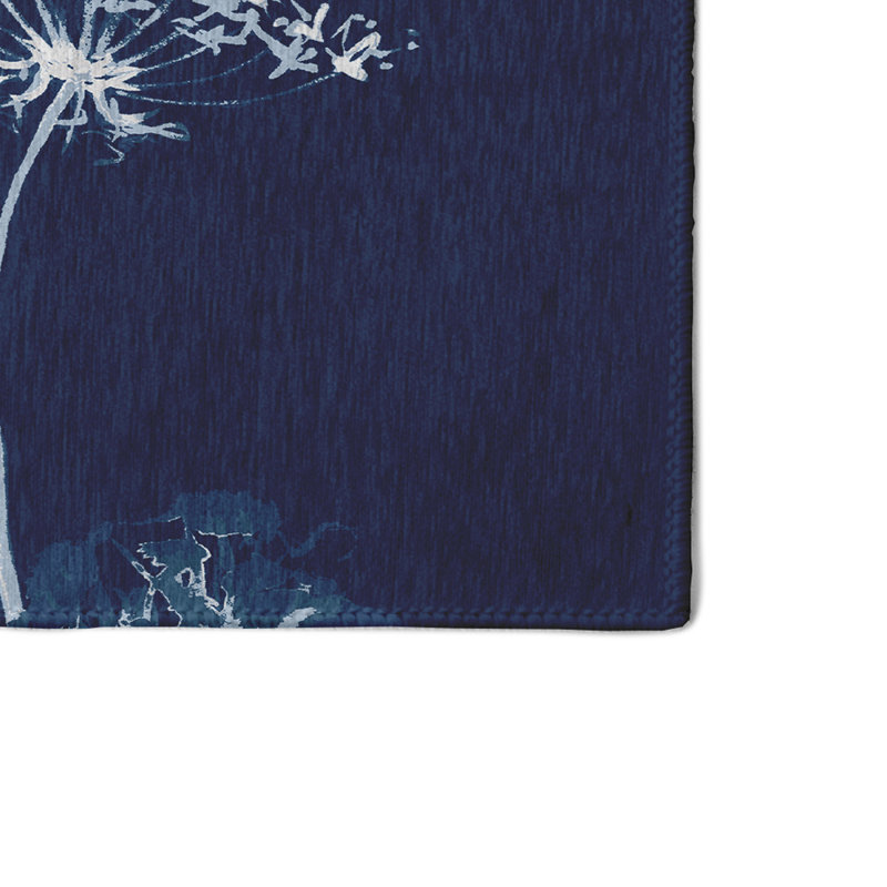 Tapis décoratif floral bleu alvordton, Rectangle 4 pi x 6 pi