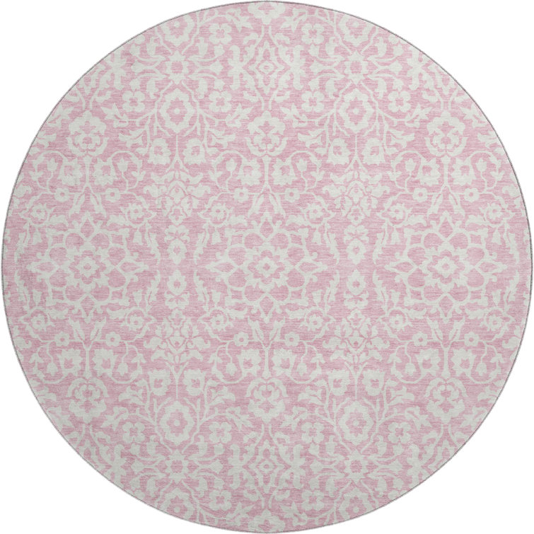 Premium Machine Washable Prisco Pink Rug