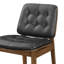 Chaise d'appoint capitonnée noire et noyer Kellem