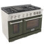 KUCHT Professional 48 in. 6.7 cu. ft. Propane Gas Range Two Ovens - One Convection - in Olive Green with True Simmer Burners-97805573-97805572
