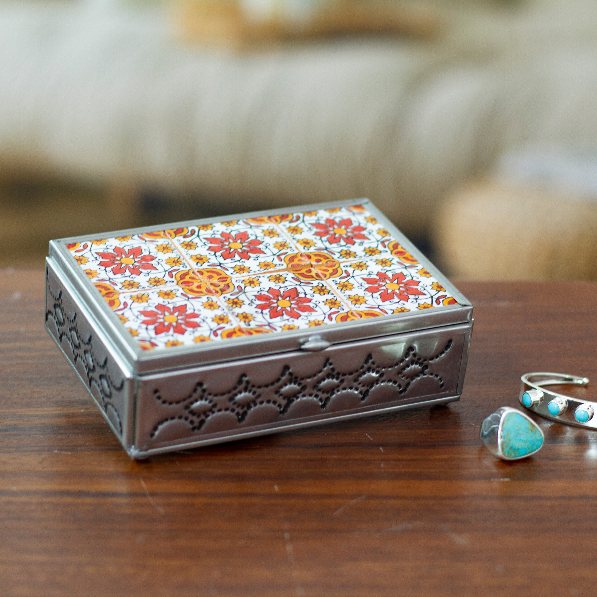 Bungalow Rose Tin Jewelry Box Wayfair
