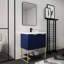 Meuble-lavabo autoportant de 30 pouces pour salle de bain - Lavabo d'appoint moderne en résine et contreplaqué bleu marine-118003382