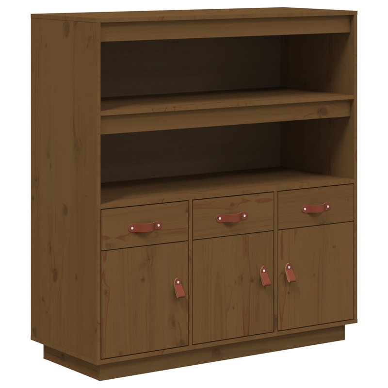 Highboard 100 x 40 x 108.5 cm Solid Wood Pine, Honey Brown