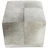 Amberly Leather Patchwork Gray Pouf with Stainless Steel Base