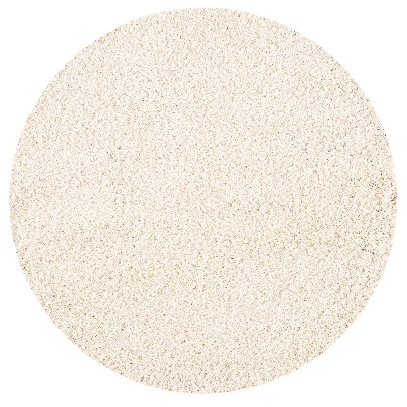 Alana Transitional Solid Cream Polypropylene Round Shag Area Rug, 7'11'' Round, 8RND - ( 7'11'' Round )