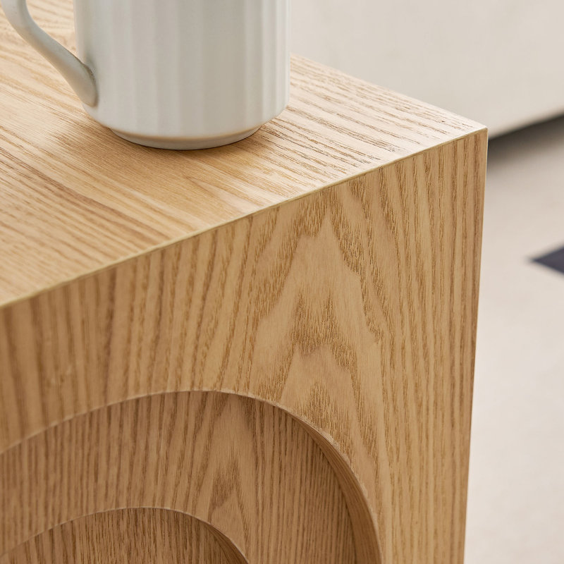 Table de bout carrée en panneau de fibres à densité moyenne 15,74 po, Chêne