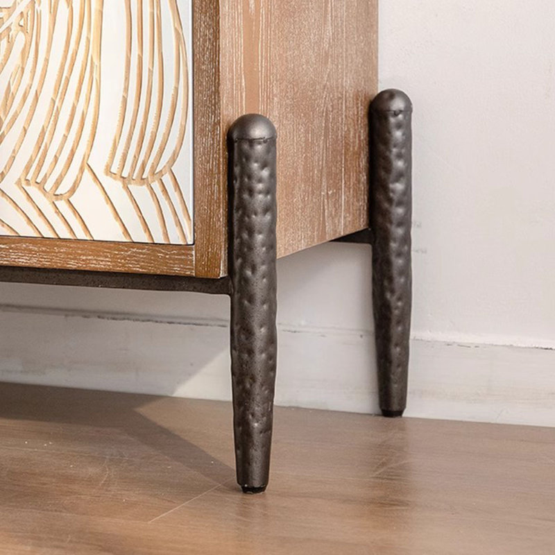 Blanc + vitrines en bois massif Burlywood