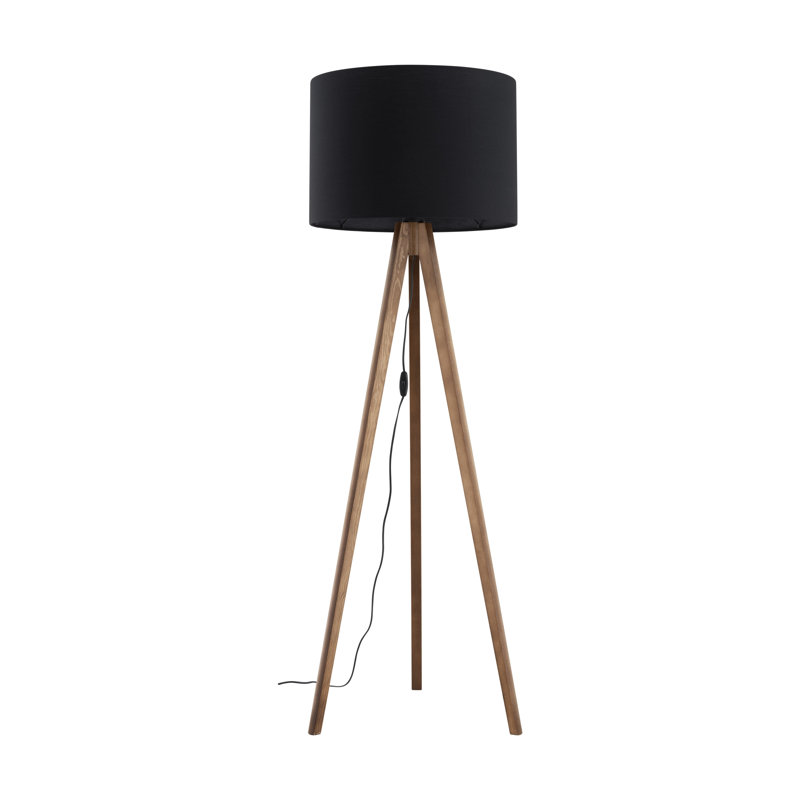 Lampe sur pied Tationna, Noir, noir, noir, noir