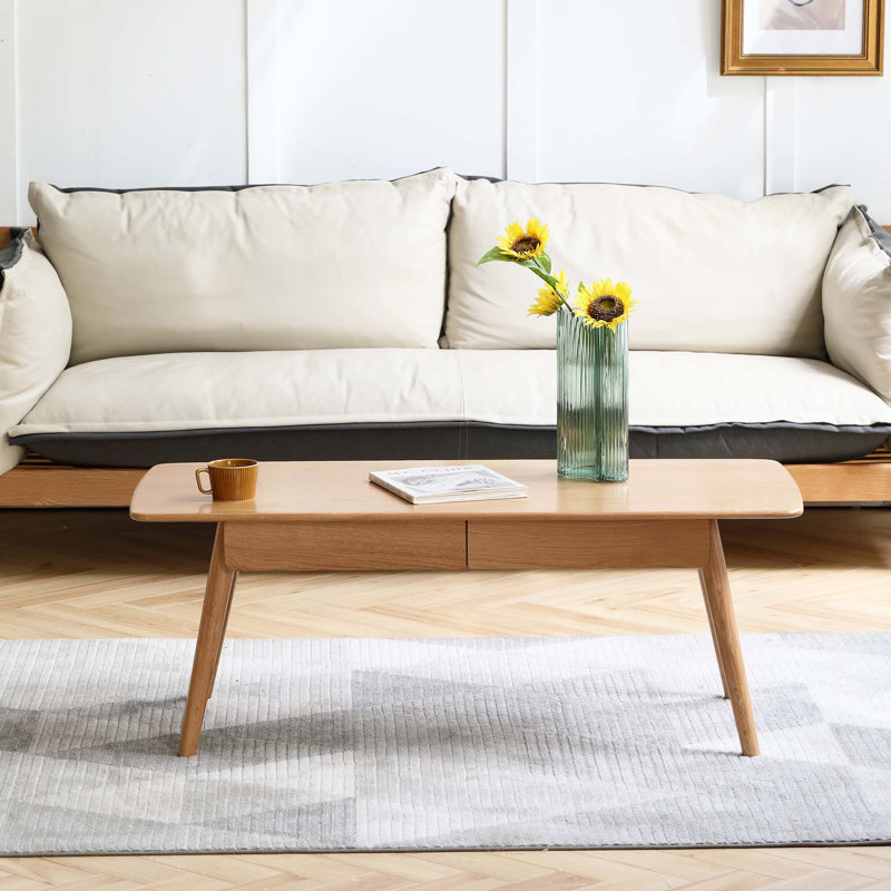 Table basse en bois massif, H 17,72 po x L 39,37 po x l 19,69 po
