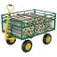 Chariot de jardin 3 en 1 robuste en acier, à tirer, avec panneaux latéraux amovibles, roues de 10/13 pouces et capacités de charge multiples pour le transport de terre, d'outils et de plantes.-134781055-134781056