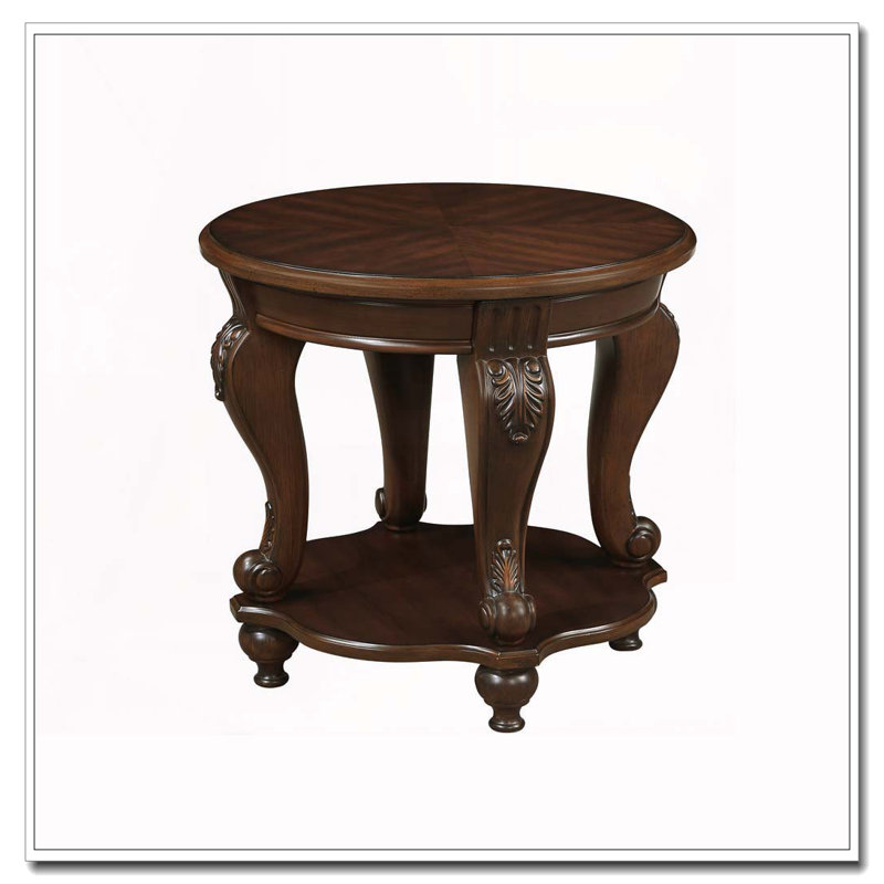 22'' Retro Round End Table, Cherry