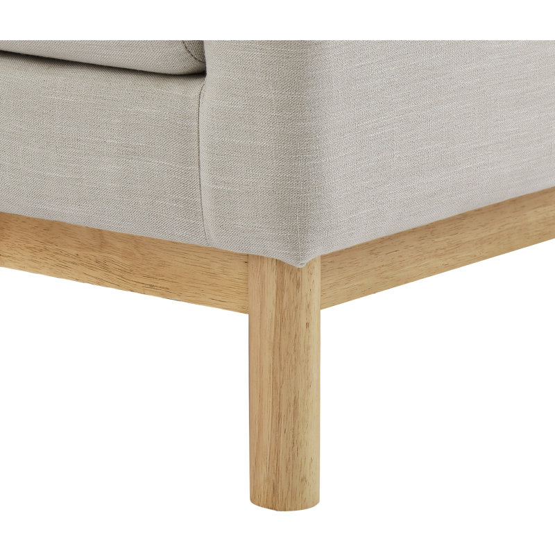 Causeuse Langham Lewellen, Tissu beige texturé en lin
