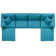 Commix Down Filled Overstuffed 6 Piece Sectional Sofa Set in Azure