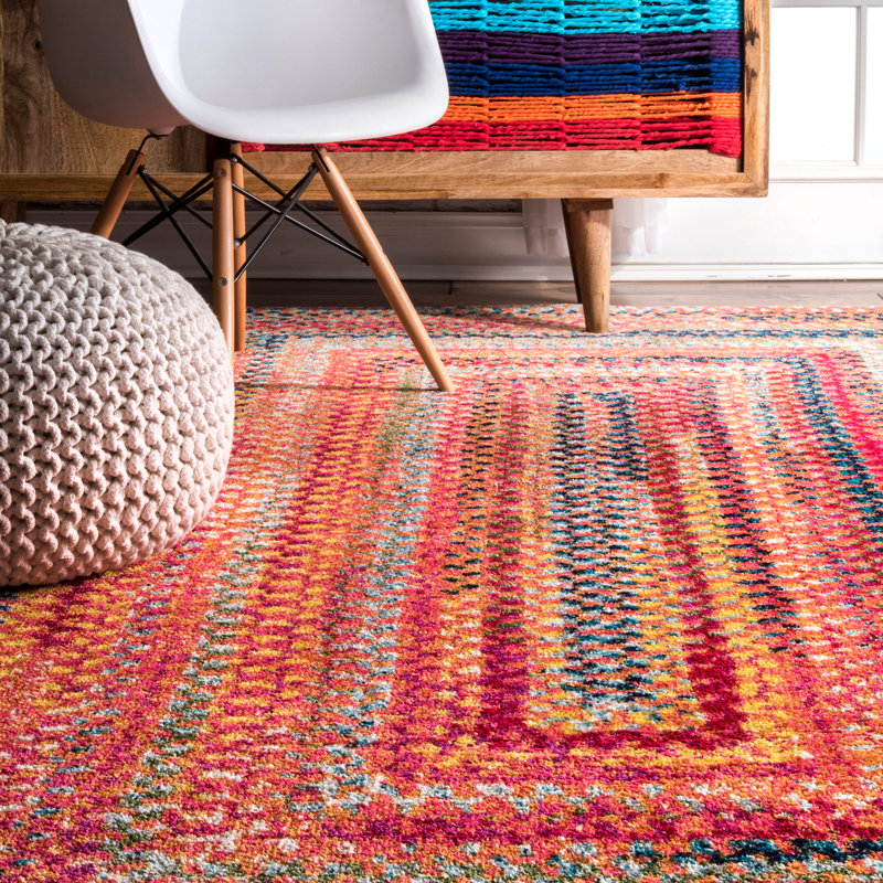 Geometric Indoor Rug, Rectangle 5' x 8'
