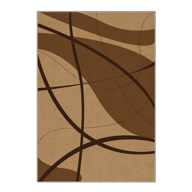 Stylish Woven Area Rug, 4.6 x 7.2 Feet, 100% Polyester, 740 g/m² | Non-Slip Felt Dot Underside, Easy to Clean, Machine Washable at 86°F | Perfect for Living Room, Bedroom, and Dining Areas, Durable & Elegant Design