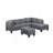 104.5" Upholstered Sofa,Chaise & Ottoman , Gray