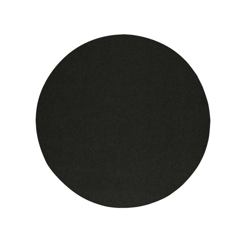 Tapis intérieur / extérieur noir tissé à la machine Estra, Rond 2 pi