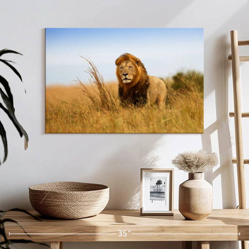 Hunting Safari Lion, 20" H x 30" W