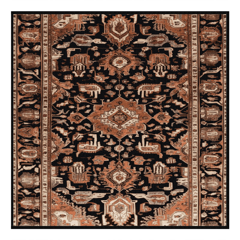 Tapis brun lavable à la machine, Carré 3 pi