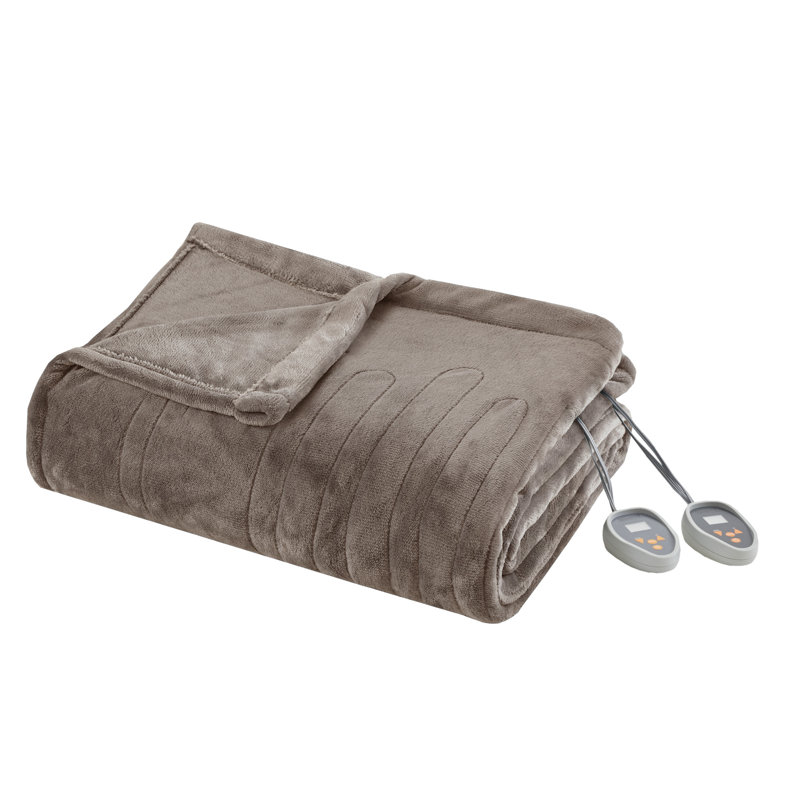 Heated Plush Ultra-Soft Electric Blanket, Queen, Mink