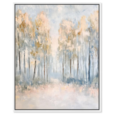 Forêt indigo gris sur toile, forêts minimalistes par Art Remedy