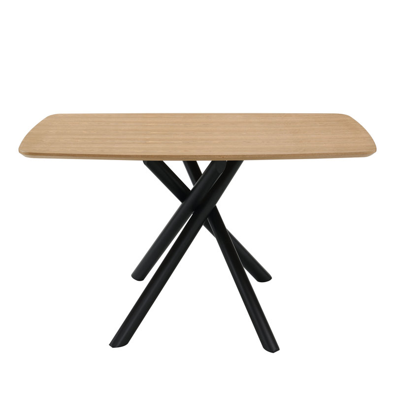 Naturel et noir, ensemble de salle à manger 7 pièces