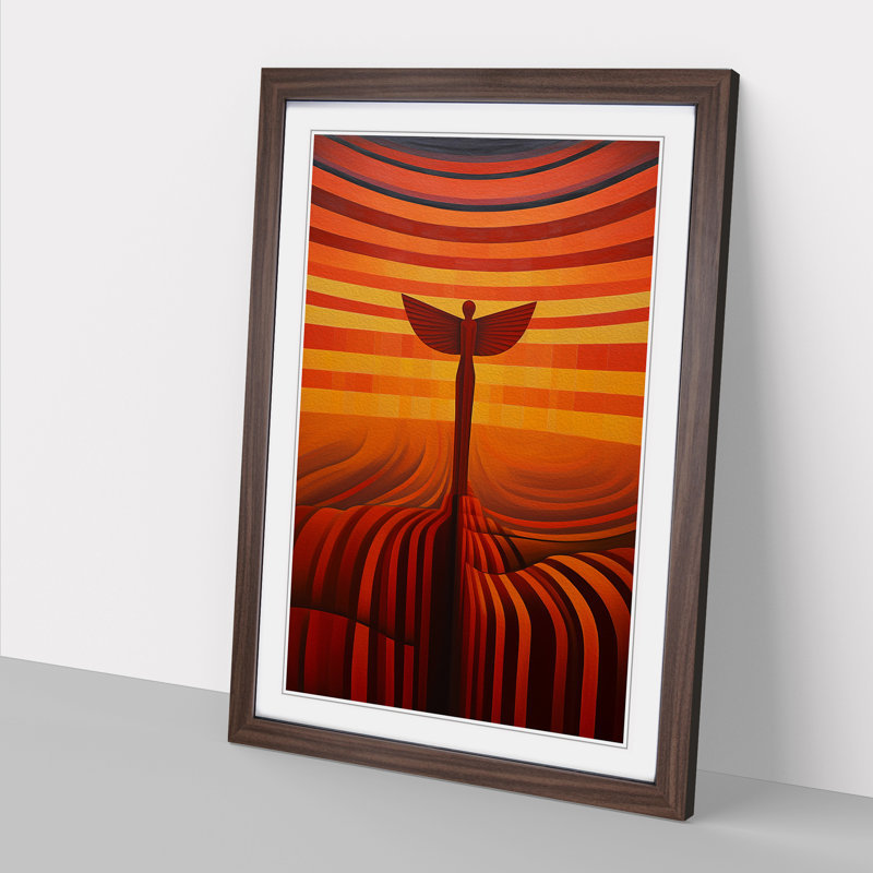 Single Picture Frame Print on Wood, Walnut Framed, 34cm H x 25cm W