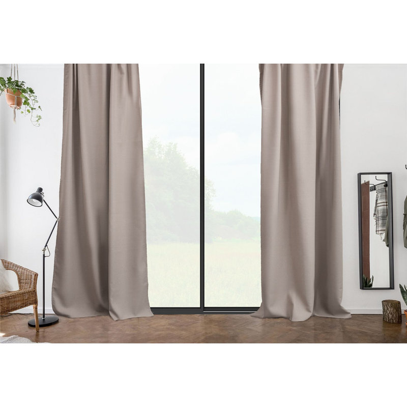 Room Darkening Single Curtain Panel, Natural, 260cm W x 295cm H