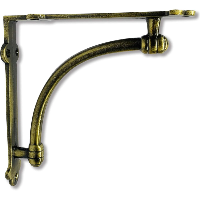 Supports de tablette décoratifs Nach, paquet de 2 supports de 7 x 1,5 x 7 pouces dorés, Doré
