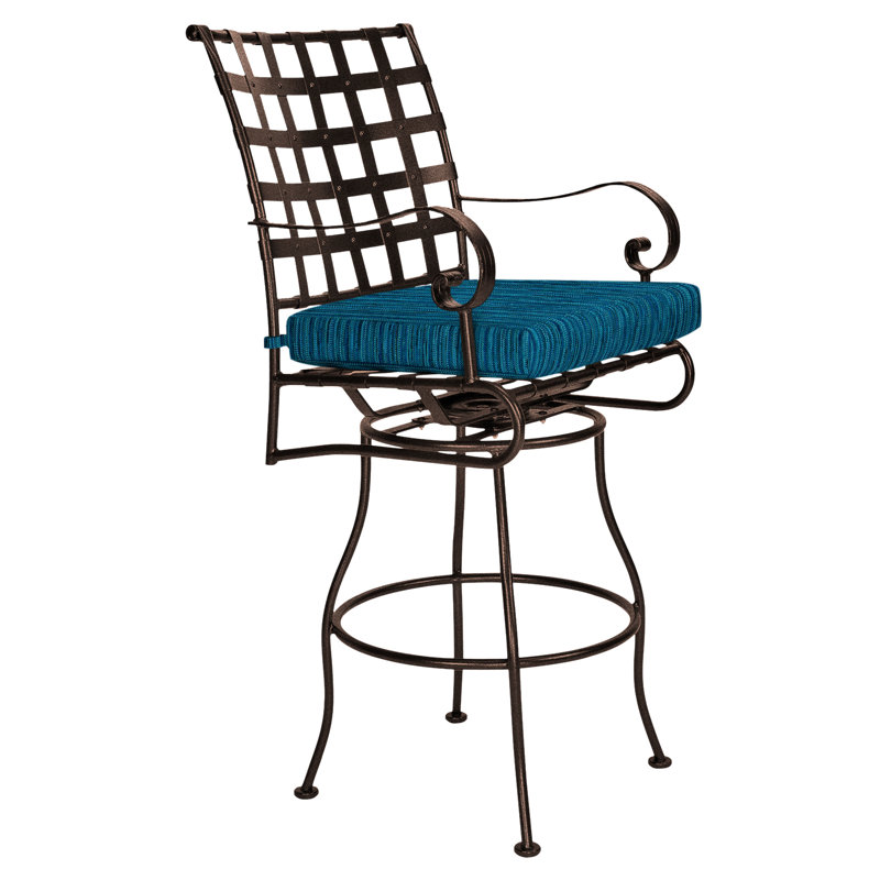 Classico-W Outdoor Bar Stool, Sash Denim, Copper Creek