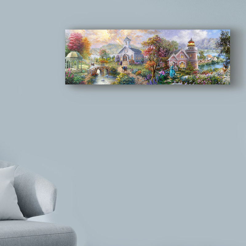 «Sunday Morning in Spring» par Nicky Boehme - reproduction d'art sur toile tendue, H 6 po x l 19 po x P 2 po